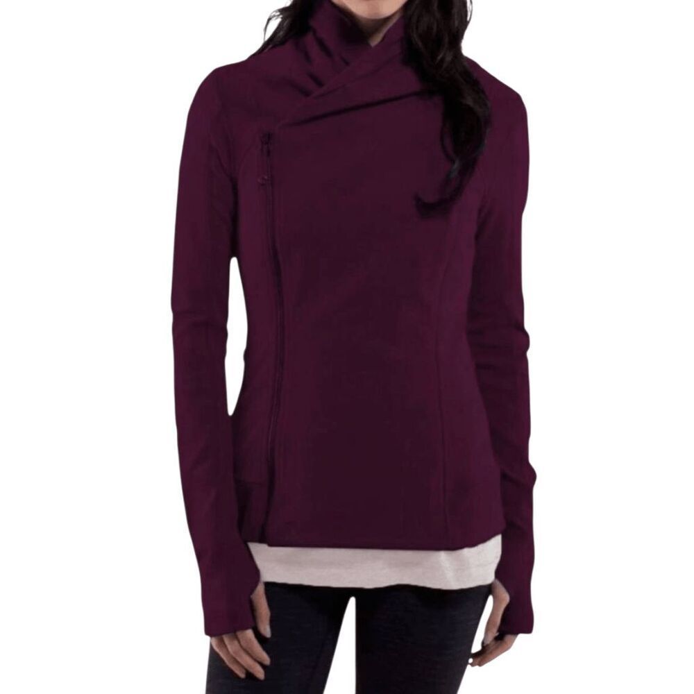 LULULEMON ATHLETICA Bhakti Yoga Jacket In Bordeaux Drama Size 6